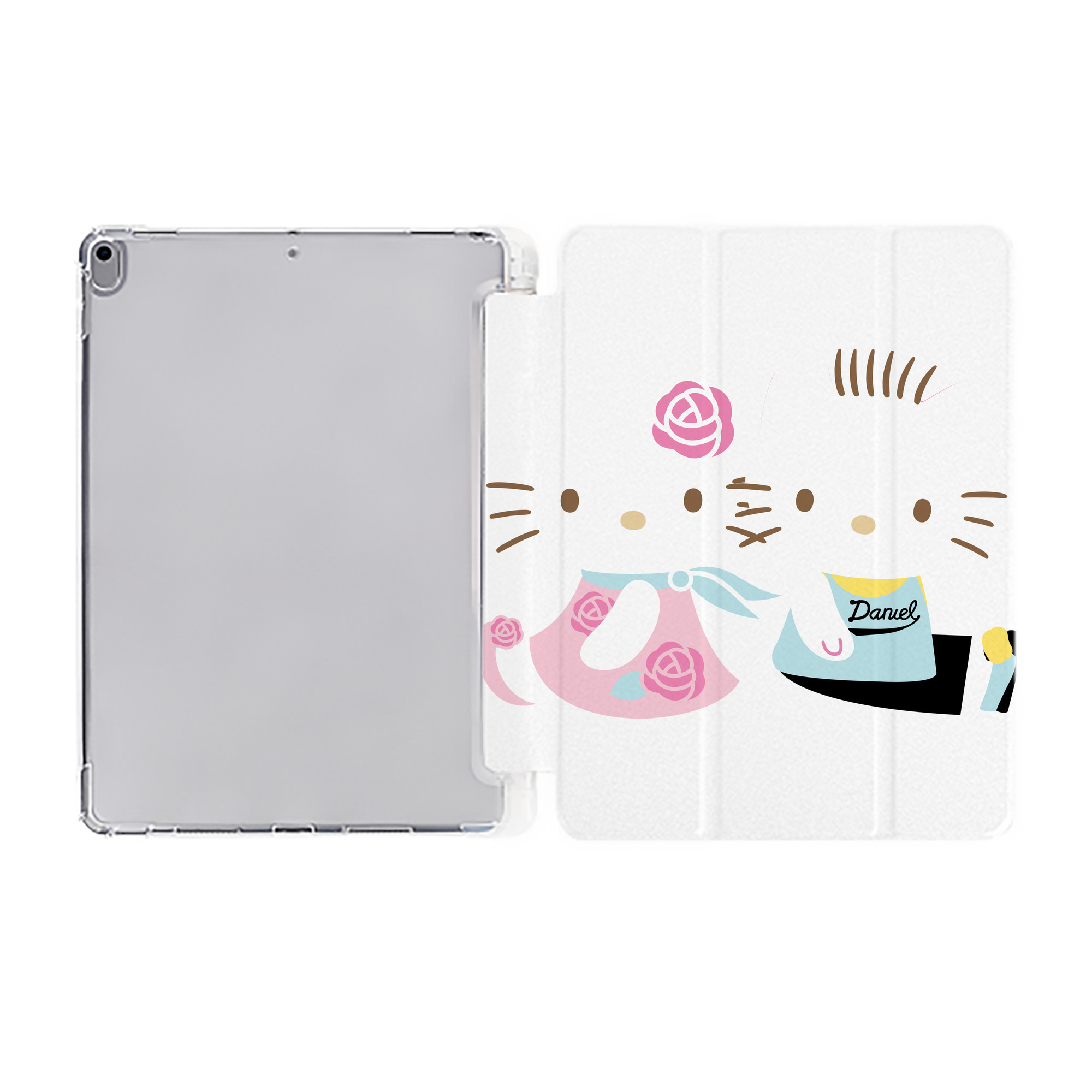 （画像用） Hello Kitty ハローキティ IPad ケース ペン収納付き 三つ折りスタンド PUレザー×シリコン 対応機種9.5/10.5/10.9インチ